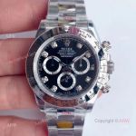Noob Factory Rolex Daytona Stainless Steel Black Dial Automatic Swiss Copy Watch
